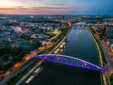 Fototapeta Fototapety z mostem - Kładka Ojca Bernatka - Kraków
Widok nocny na most