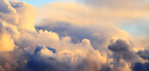 Wall Mural - sunset background cumulus clouds abstract