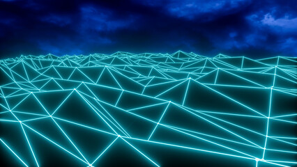 Wall Mural - abstract network concept line connection (3d rendering)