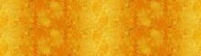 Old Yellow Orange Worn Vintage Shabby Damask Arabesque Patchwork Tiles Stone Concrete Cement Wall Texture Background Banner Panorama