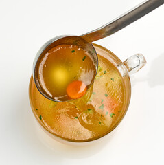 Poster - cup of fresh chicken broth