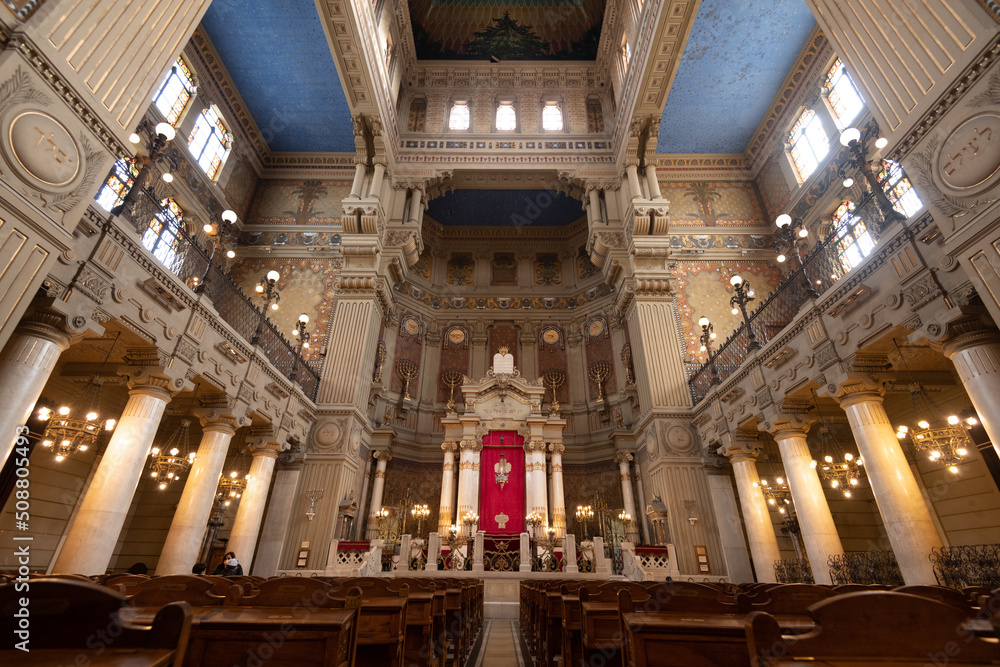 ROME, ITALY - DECEMBER 10, 2021: The Great Synagogue of Rome. Though ...