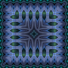 Wall Mural - 3d effect - abstract square  geometric fractal pattern