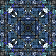 Wall Mural - 3d effect - abstract fractal mosaic style pattern