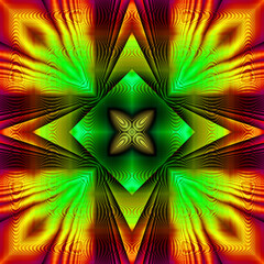 Wall Mural - 3d effect - abstract colorful kaleidoscopic geometric pattern