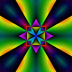 Wall Mural - 3d effect - abstract geometric color gradient graphic 
