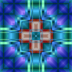 Wall Mural - 3d effect - abstract kaleidoscopic geometric color gradient pattern 