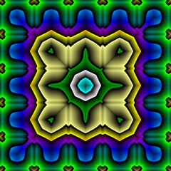 Wall Mural - 3d effect - abstract kaleidoscopic geometric color gradient pattern 