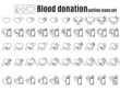 © SunnyColoring - Blood donation outline icons set, medical procedure and life saving