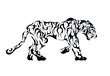 roaring bengal tiger abstract tattoo symbol sticker east theme notebook design emblem