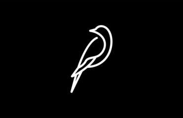  Logotype Minimalist Abstract Bird Line Art Vector