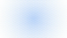 Triangles Halftone Geometric Subtle Texture Vector White Blue Abstract Background. Radial Divergent Faded Chequered Triangle Particles. Triangular Half Tone Art Graphic Minimalist Pure Light Wallpaper