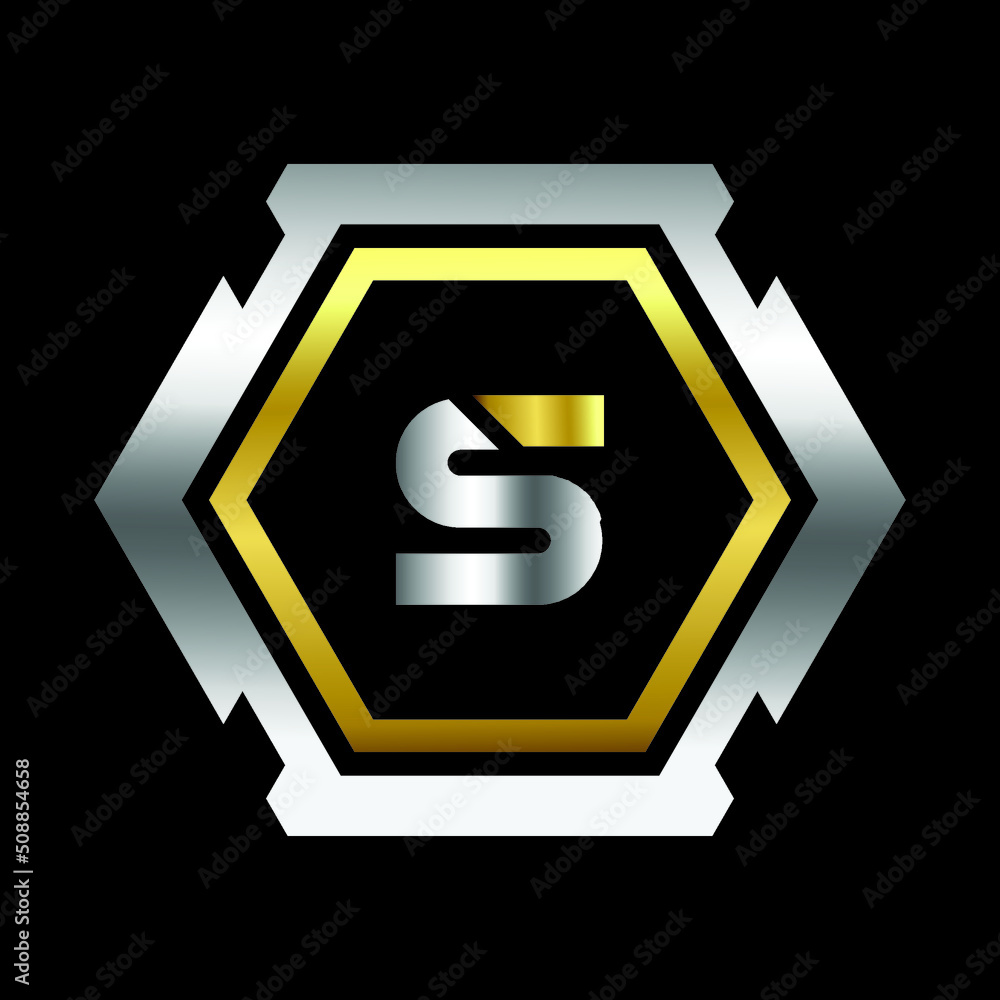 Premium luxury Vector elegant gold and silver font Letter S Template ...
