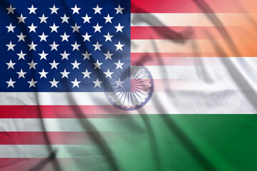 Canvas Print - USA and India political flag international negotiation IND USA