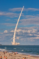 Wall Mural - Missile launch from Cape Canaveral viewed from Cocoa Beach, Florida
