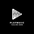 music beat player logo design