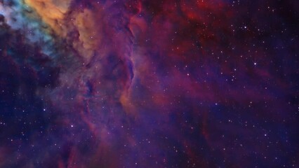 Wall Mural - Flying to Nebula with strars sky.