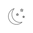 © Lalavida - Moon, Night, Moonlight, Midnight Thin Line Icon Vector Illustration Logo Template. Suitable For Many Purposes.