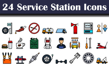 Canvas Print - Service Station Icon Set