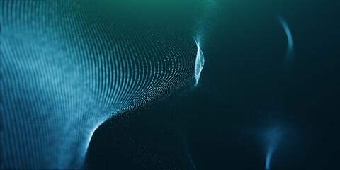 network connection concept blue wave illustration background. Futuristic concept data digital background. 