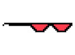 Fun retro pixel sun glass icon, life style meme sunglasses thug, vector illustration