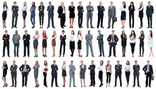 Collage Of A Variety Of Business People Standing In A Row