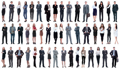 collage of a variety of business people standing in a row