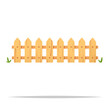 Wooden picket fence vector isolated illustration