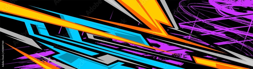 Abstract Car decal design vector. Graphic abstract stripe racing ...