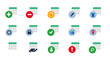 Spreadsheet financial accounting business data editor icon set collection blue vector