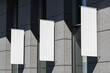 © ImageFlow - Building exterior with signboard banner for product placement on the streets. Mock up