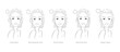 Set of women faces different shapes template