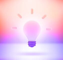 Fototapete - Inspiration concept with holographic effect. 3d vector illustration