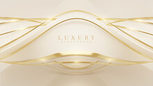 Luxury Background With Golden Curve Line Element And Glitter Light Effect Decoration.