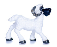 Toy Figure Goat On White Background Isolation