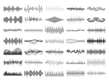 Sound Wave And Music Digital Equalizer Panel. Soundwave Amplitude Sonic Beat Pulse Voice Visualization Vector Illustration