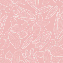 Pink Pattern With Flowers Lilies
