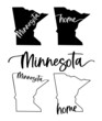 Stylized map of the U.S. State of Minnesota vector illustration