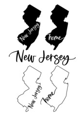 Wall Mural - Stylized map of the U.S. State of New Jersey vector illustration