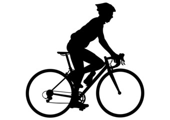 Poster - high quality race bicyclist silhouette - vector