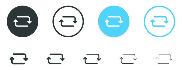 Leinwandbilder - Refresh icon, sync repeat and reload arrow icon symbol convert button sign