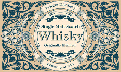 Wall Mural - Scotch whisky - ornate vintage decorative label