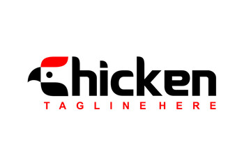 Sticker - Chicken lettering logo with letter C concept