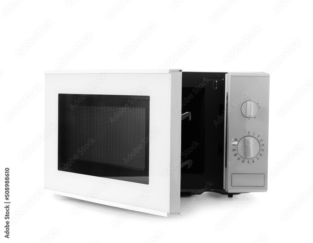 New modern microwave oven on white background