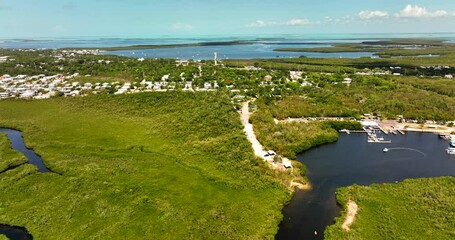 Wall Mural - John Pennekamp Coral Reef State Park Key Largo. 5k aerial stock footage