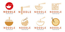 Set Of Noodle Simple Logo Vector Design Illustration