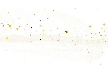 Wall Mural - Light gold glitter round confetti background.