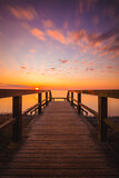 Fototapeta Dmuchawce - sunset at the pier