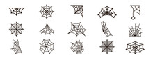 Web Spider Cobweb Icons Set. Spider Icon Set.
