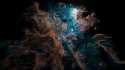 Wall Mural - 3d animation - Zooming into a nebula.